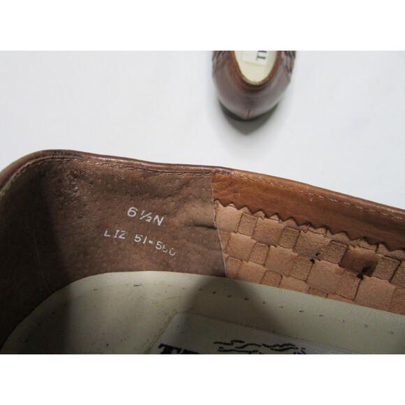 Vintage Trotters Liz Woven Leather Loafer Flats  Brown Women's Size 6.5 N 58-580 - Picture 8 of 11